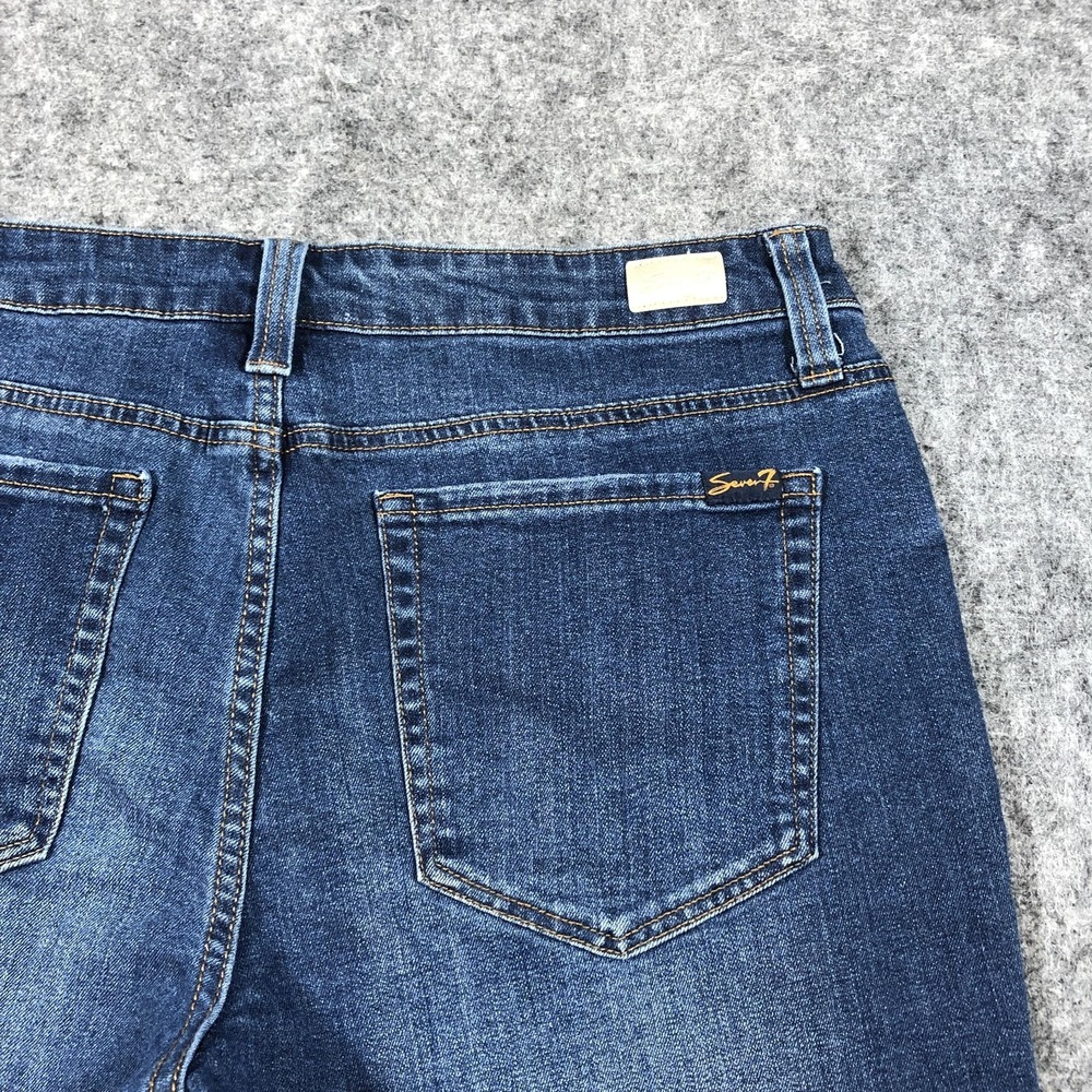 Seven7 Women's 12 Blue Denim Cutoff Shorts Raw Hem Distressed Weekend - Picture 15 of 16